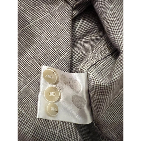 Joseph Abboud Mens Long Sleeve Oxford Shirt Size XL Brown White Elbow Patch - Picture 8 of 9